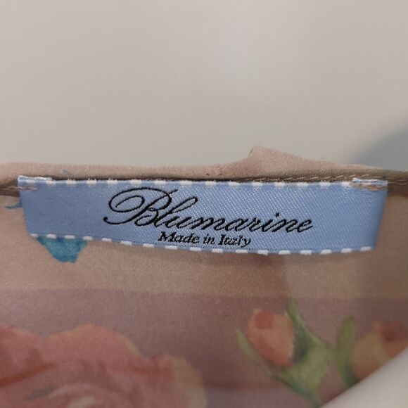 Vintage 2000s Blumarine Sheer Silk Floral Ruffle Top Size Medium - Picture 4 of 8